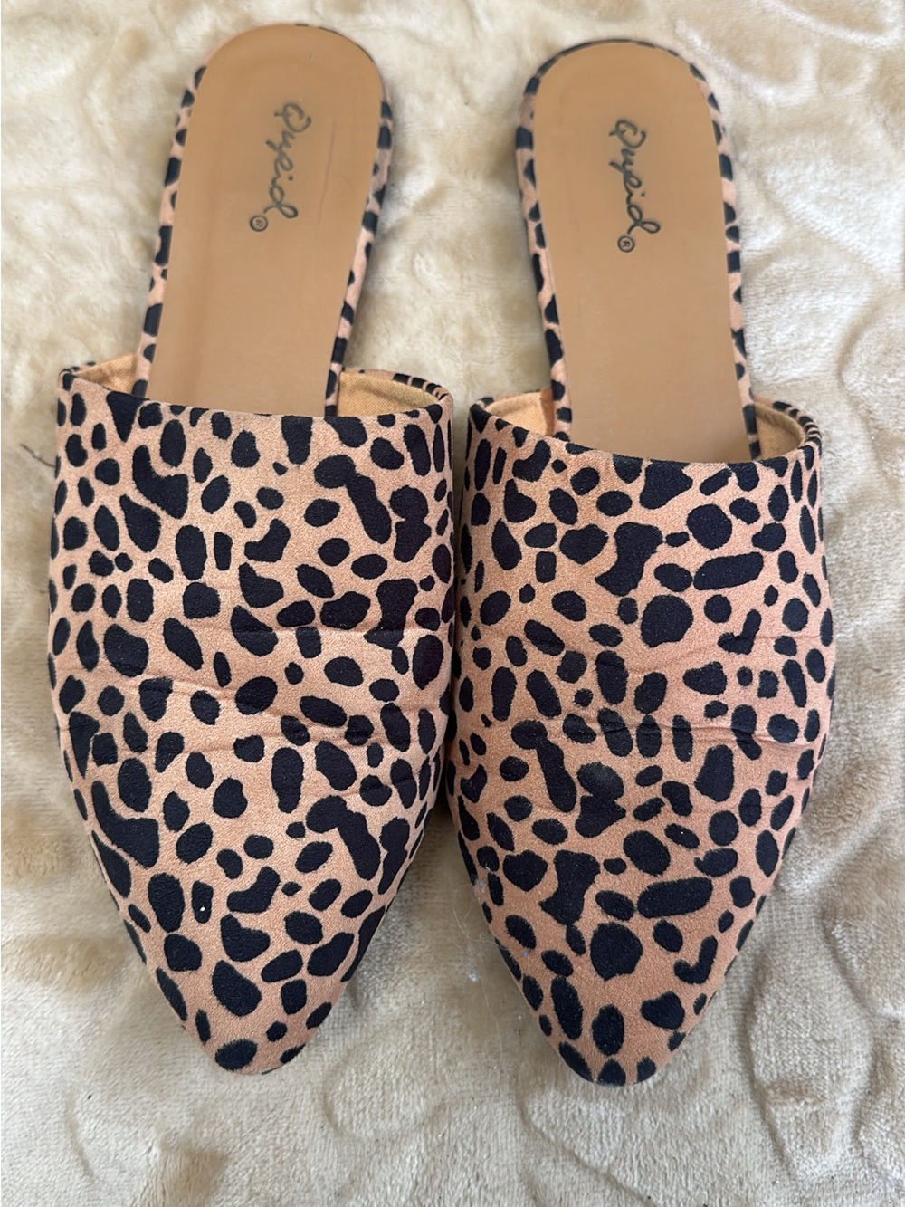 Qupid Leopard Print Slip-On Mules